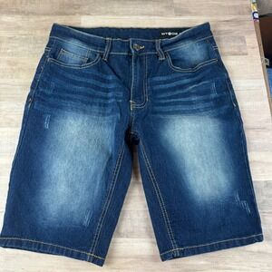 WT02 Men's Size 30 Dark Wash Jean Shorts Inseam 11"